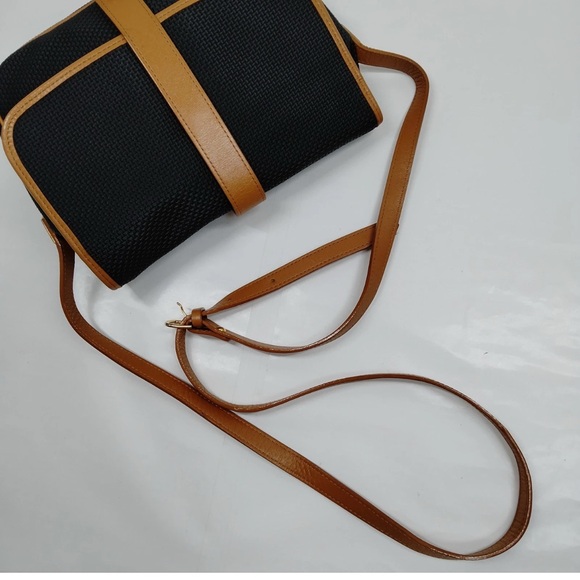 Yves Saint Laurent YSL crossbody Shoulder Bag tan Black PVC leather authentic - Picture 5 of 10